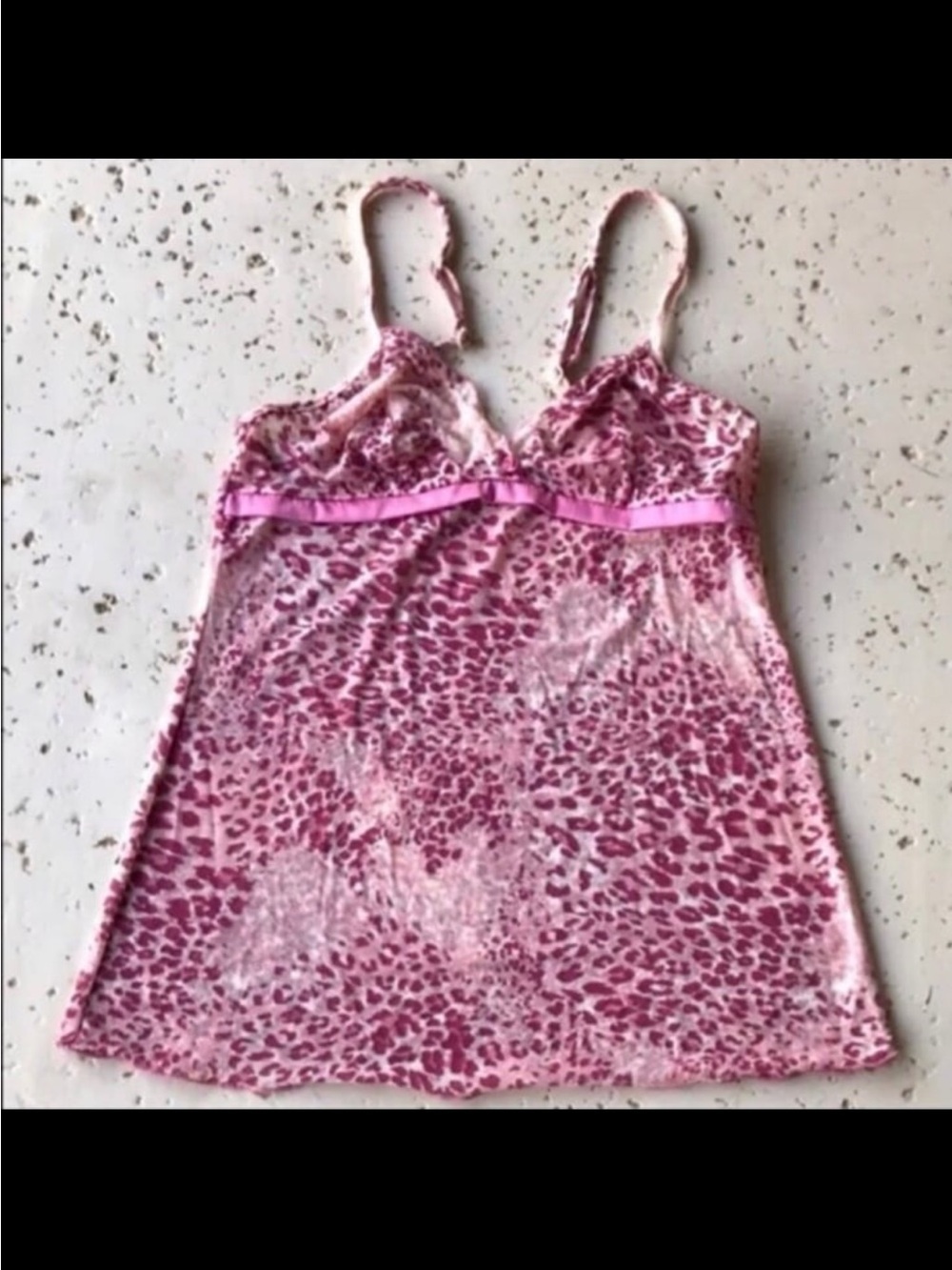 Pink Leopard Satin Chemise Nightie